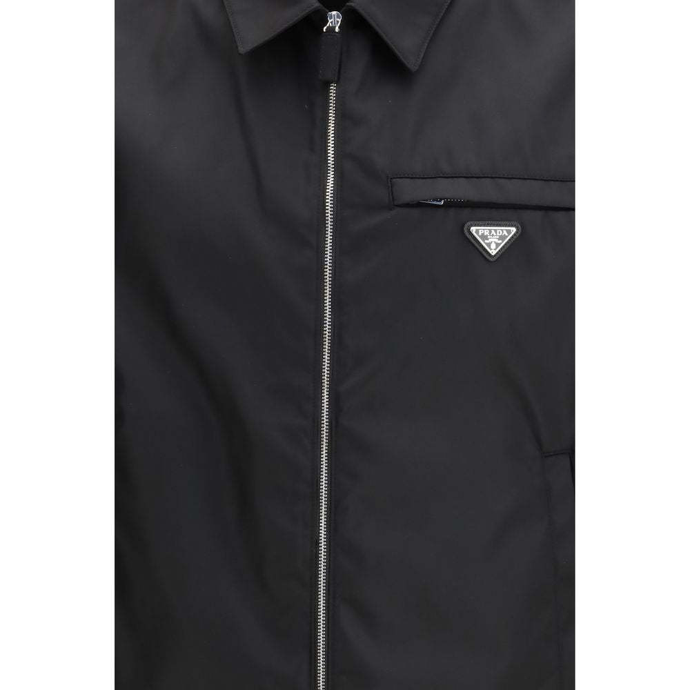 Prada Black Re-Nylon Full-Length Jacket for Men
