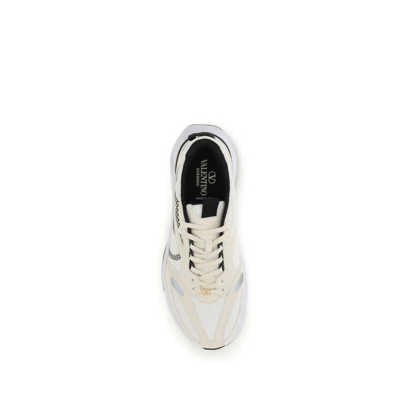 Valentino Garavani White Fabric Low Top Sneakers
