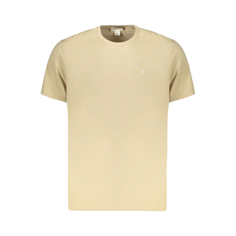 Calvin Klein Beige Cotton Men's T-Shirt - Classic Fit