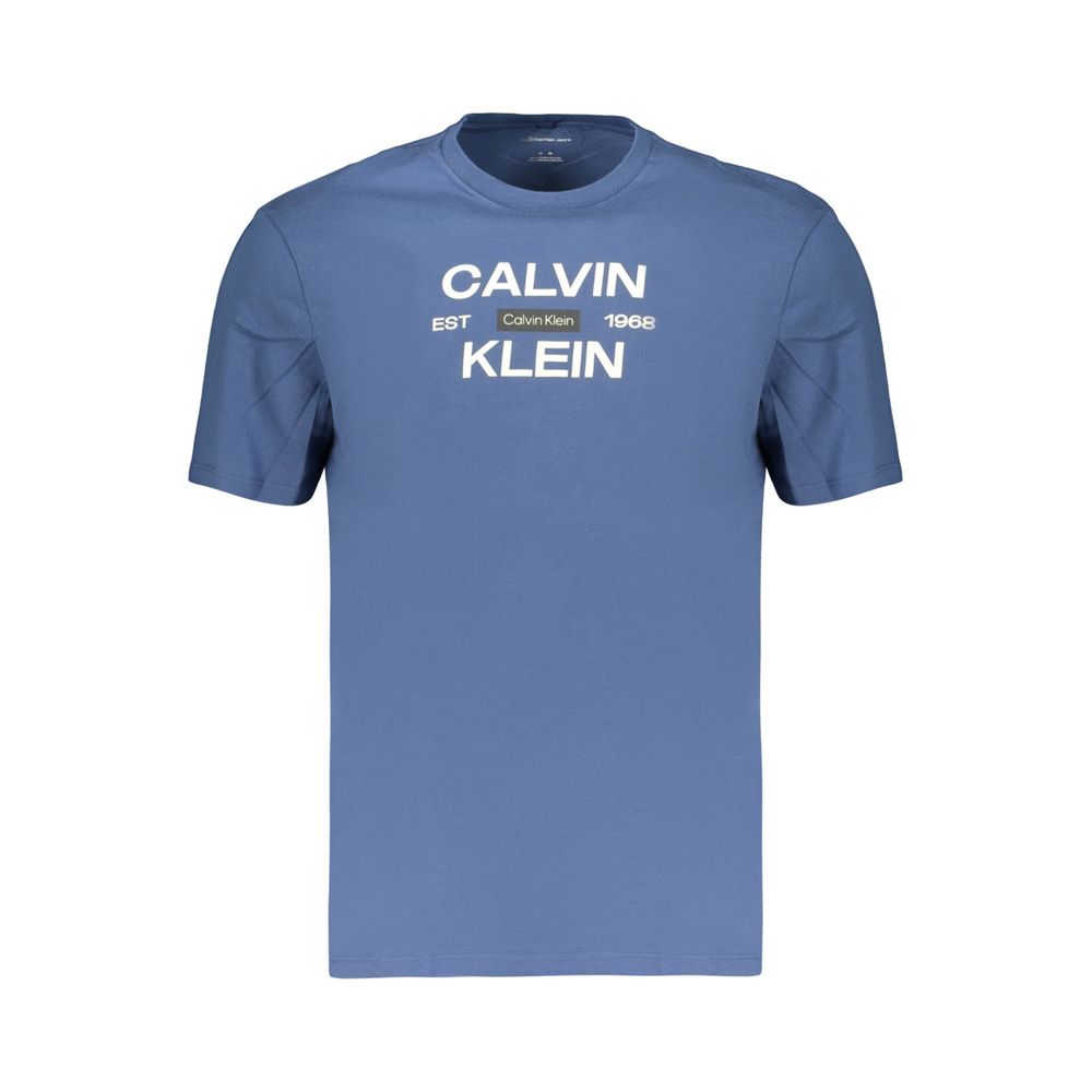 Calvin Klein Blue Cotton Men's T-Shirt - Comfort Meets Style