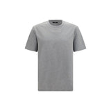 Balmain Gray Cotton T-Shirt with Embroidered Logo