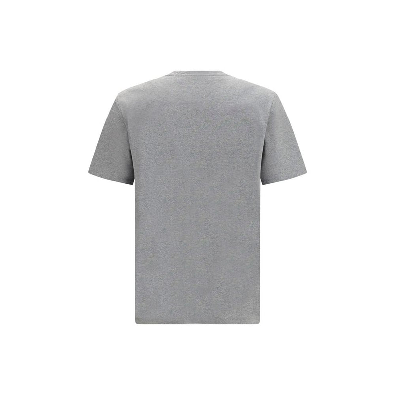 Balmain Gray Cotton T-Shirt with Embroidered Logo