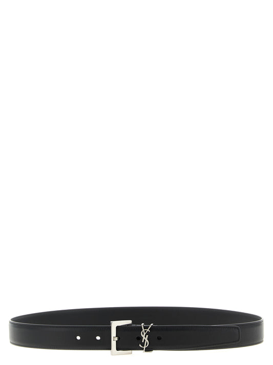 Saint Laurent Black Calfskin Regular Belt - Timeless Luxury