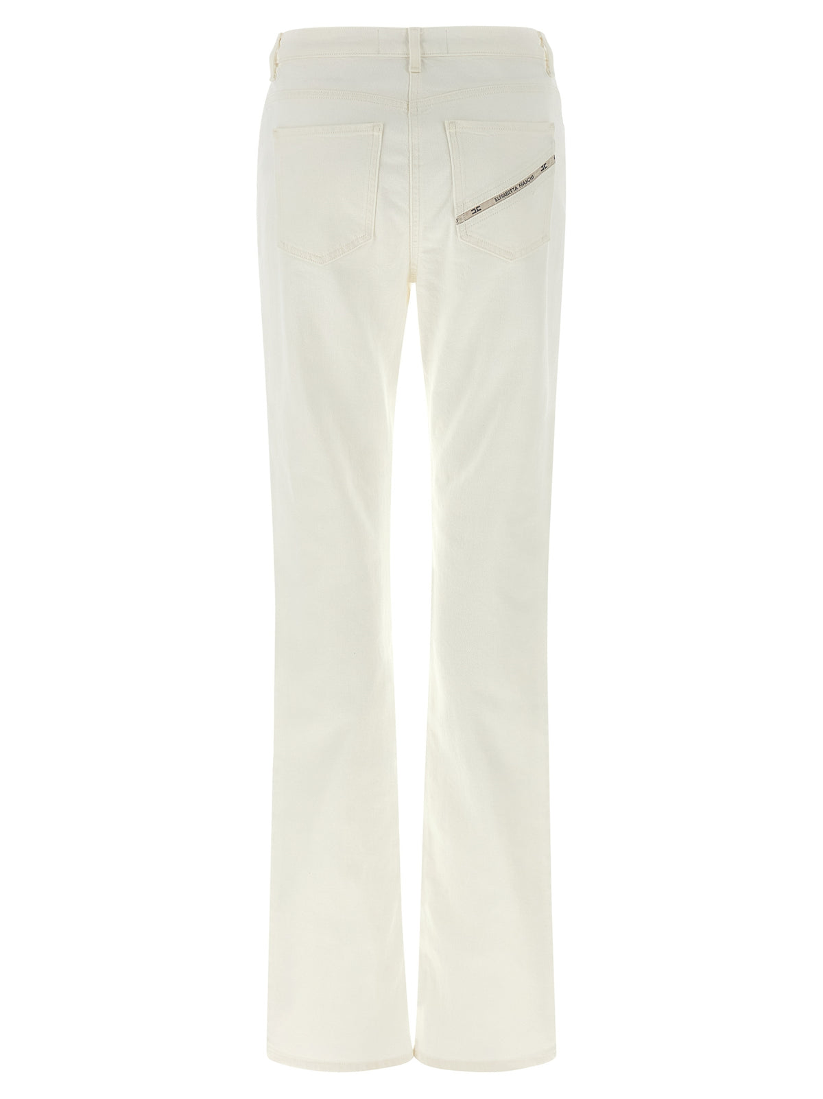 Elisabetta Franchi Jeans en jean de coton blanc