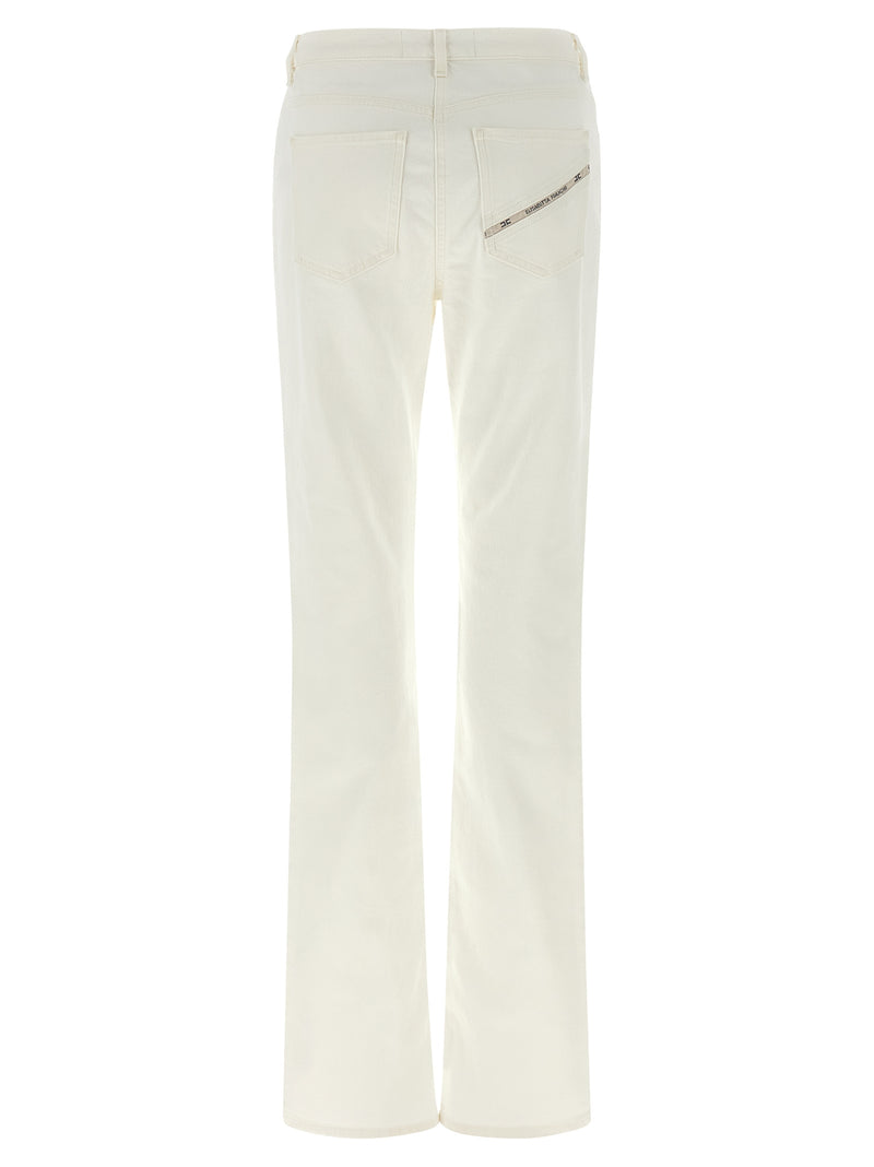 Elisabetta Franchi Jeans en jean de coton blanc