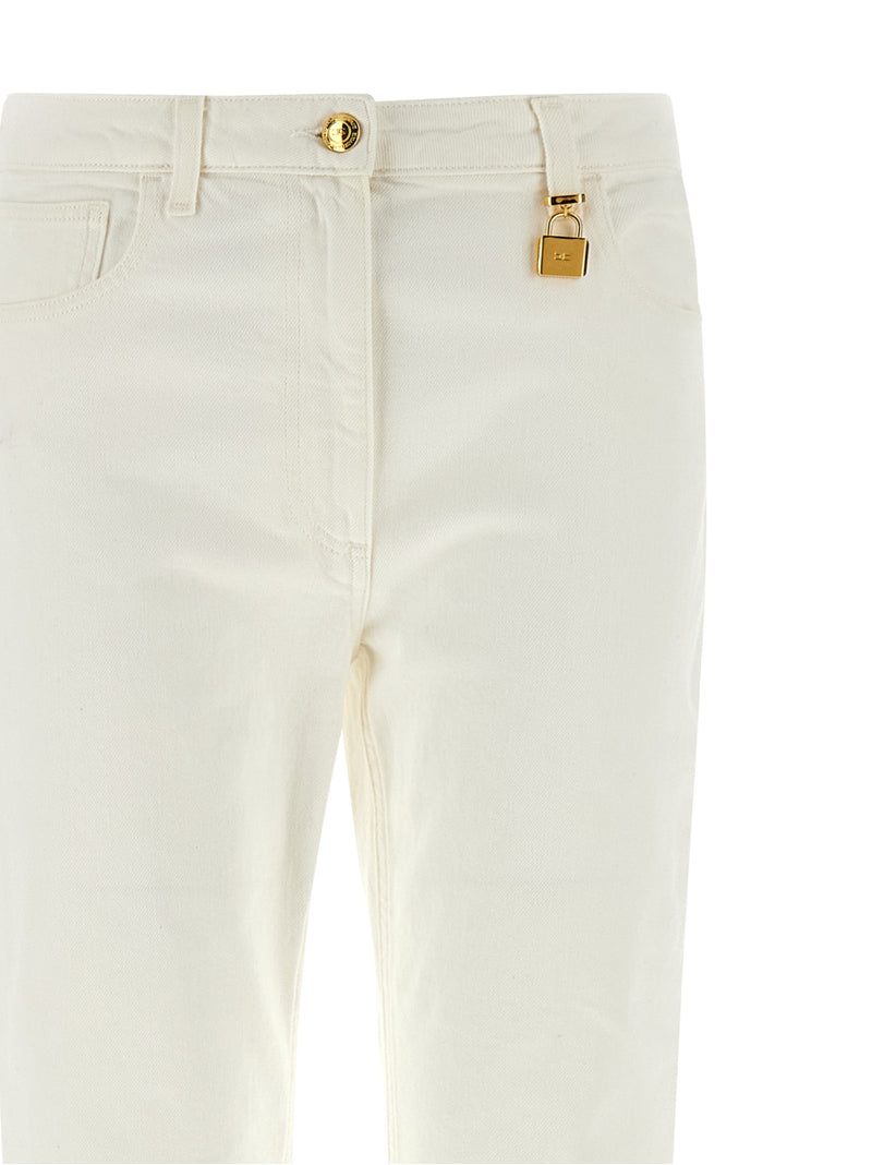 Elisabetta Franchi Jeans en jean de coton blanc