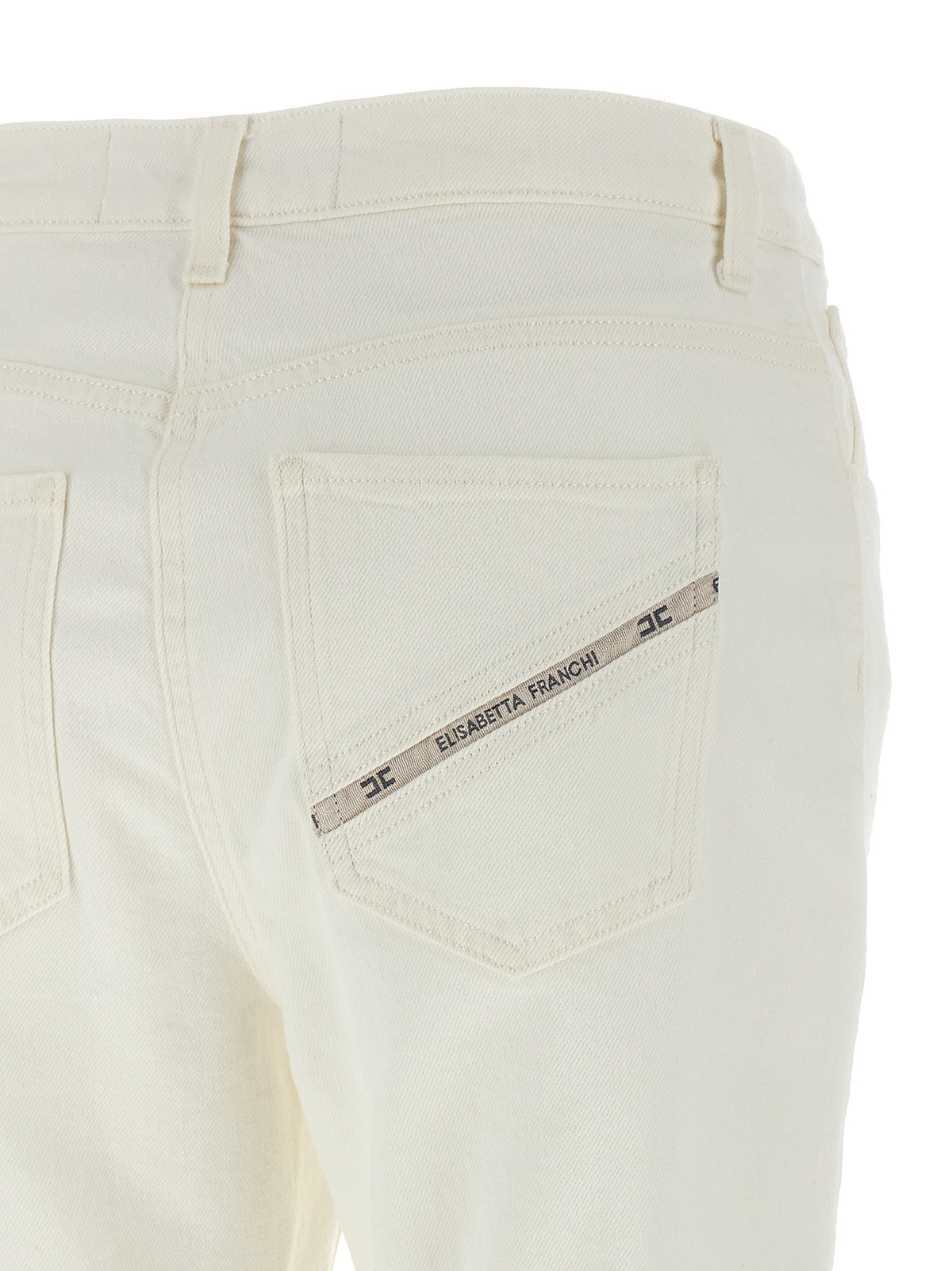 Elisabetta Franchi Jeans en jean de coton blanc