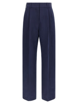 Blazé Milano Savannah Fox Blue Linen Casual Pants