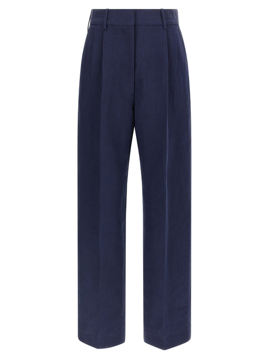 Blazé Milano Savannah Fox Blue Linen Casual Pants