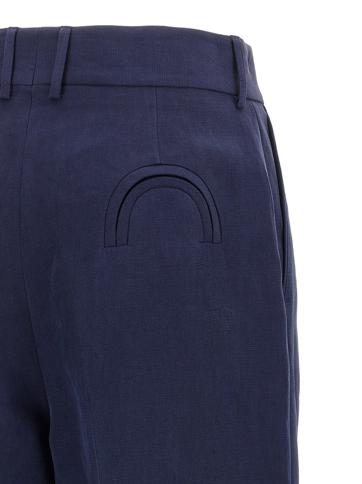 Blazé Milano Savannah Fox Blue Linen Casual Pants