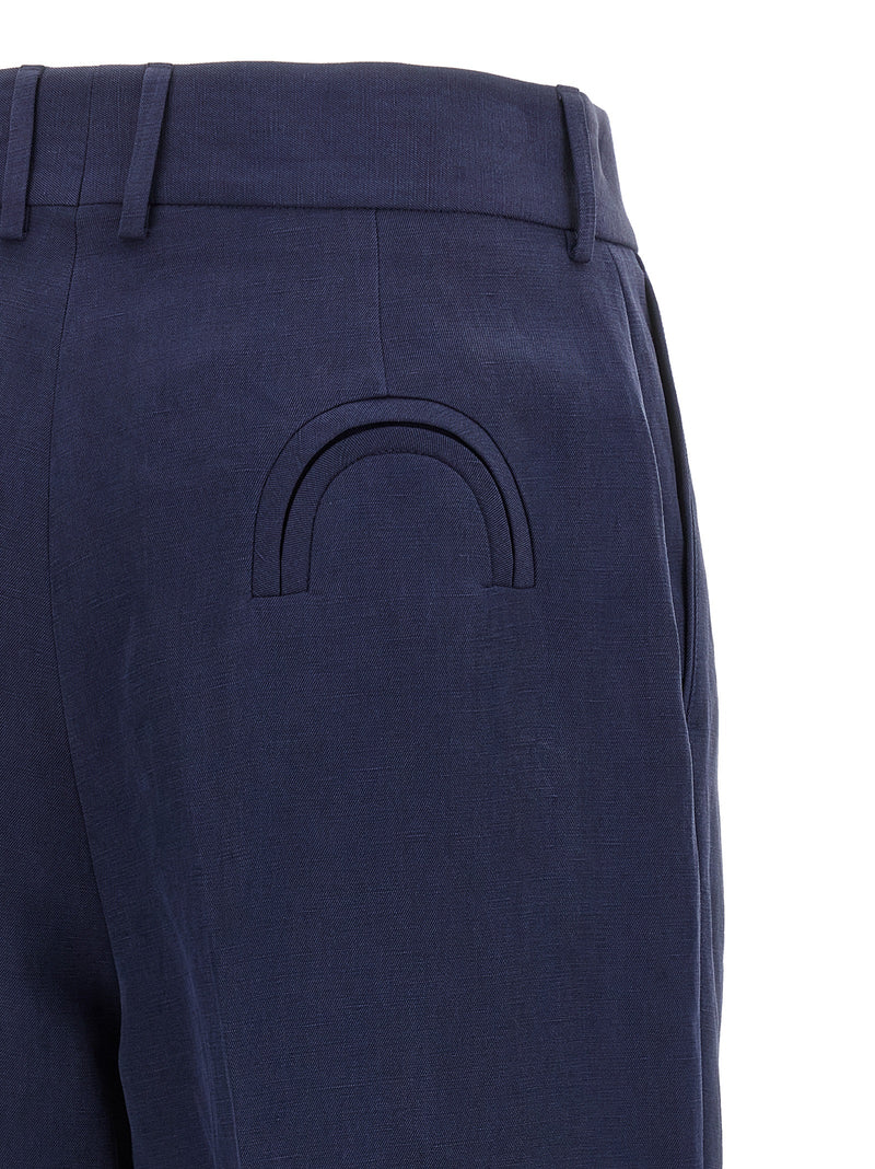 Blazé Milano Savannah Fox Blue Linen Casual Pants