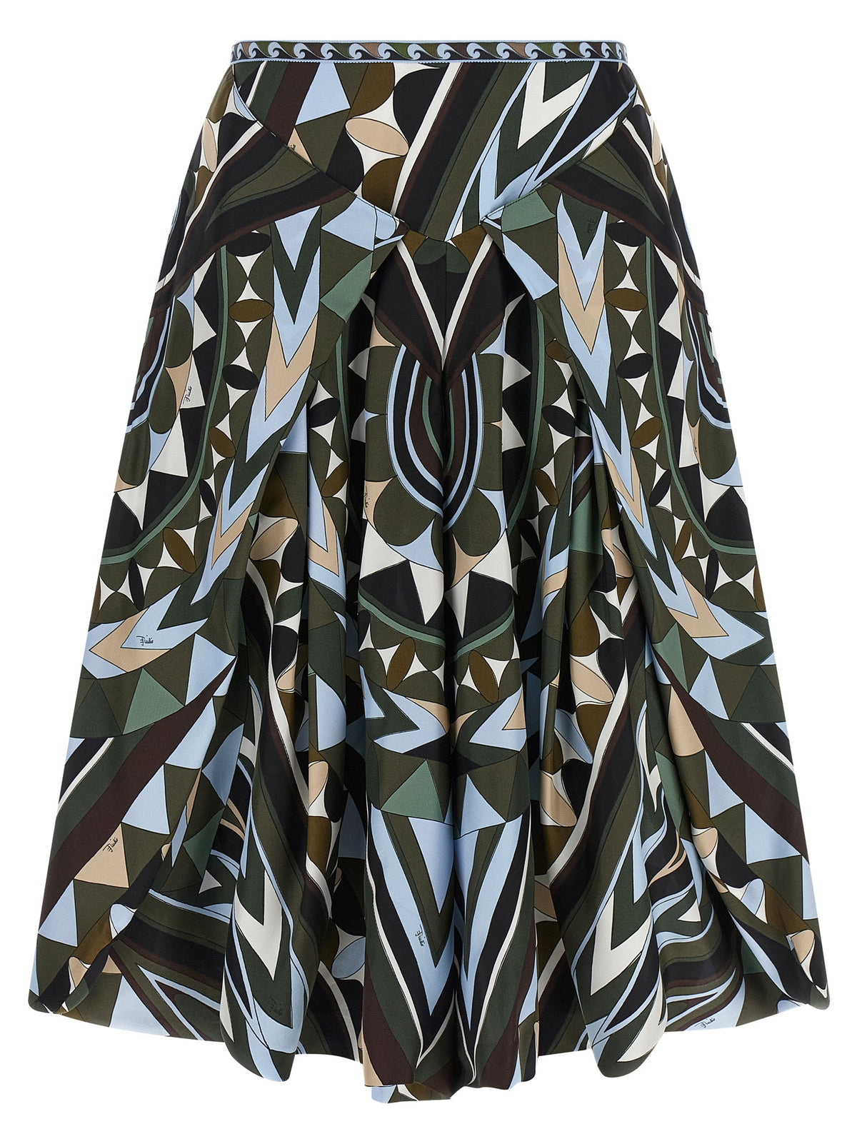 Emilio Pucci Manuba Multicolor Silk Midi Skirt
