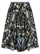 Emilio Pucci Manuba Multicolor Silk Midi Skirt