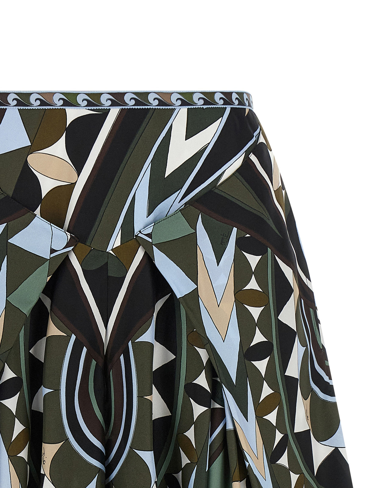 Emilio Pucci Manuba Multicolor Silk Midi Skirt