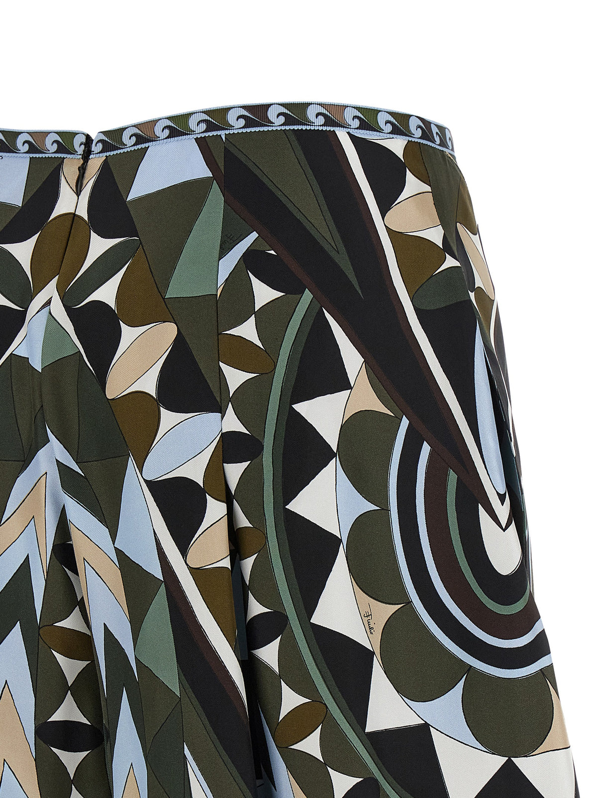 Emilio Pucci Manuba Multicolor Silk Midi Skirt