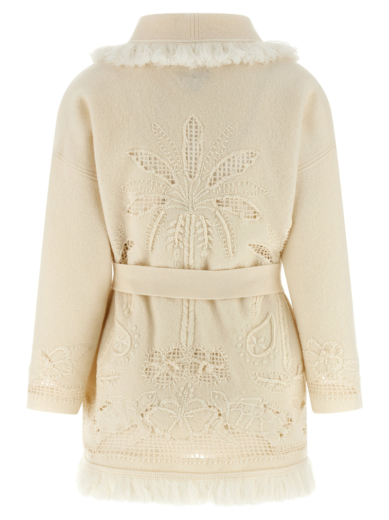 Alanui White Virgin Wool Cardigan