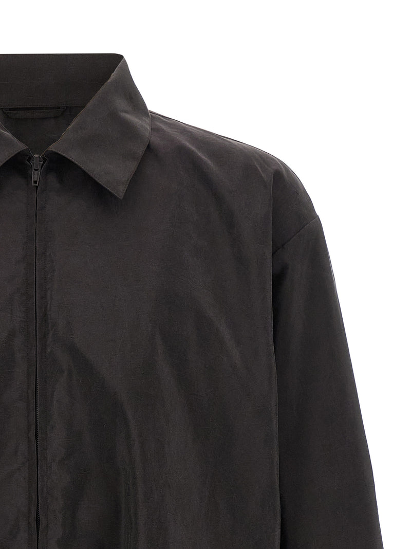 SSSTEIN Brown Silk Shell Jacket for Men