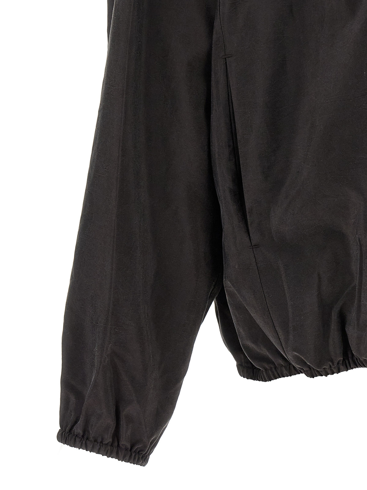 SSSTEIN Brown Silk Shell Jacket - Modern Edge Meets Classic Allure
