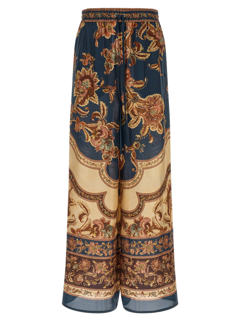 Pantalon décontracté en soie multicolore Zimmermann