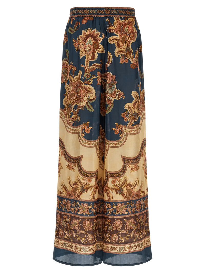 Pantalon décontracté en soie multicolore Zimmermann