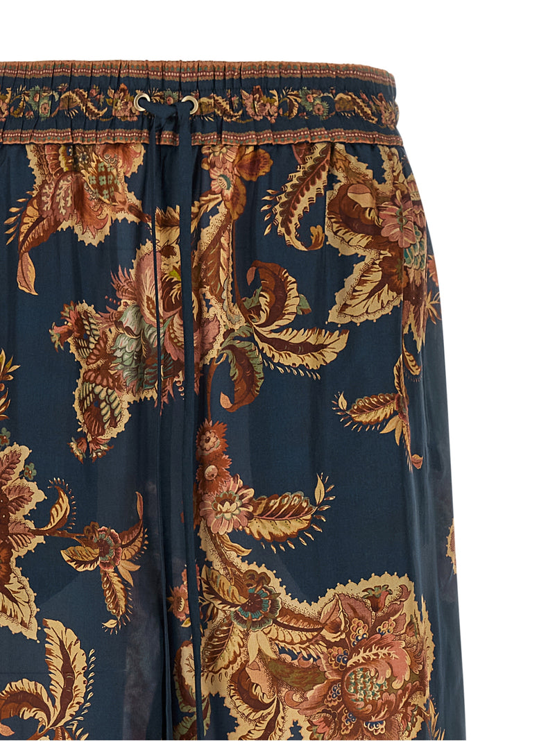 Pantalon décontracté en soie multicolore Zimmermann