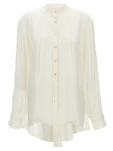 DI.LA3 PARI' Bonton White Silk Blouse