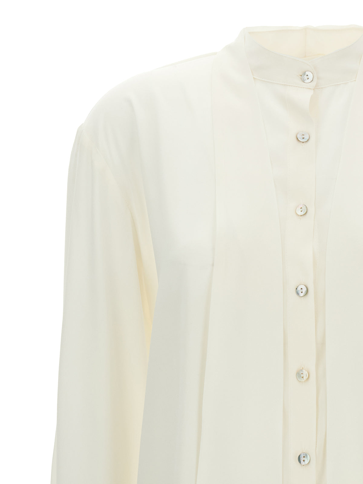 DI.LA3 PARI' Bonton White Silk Blouse