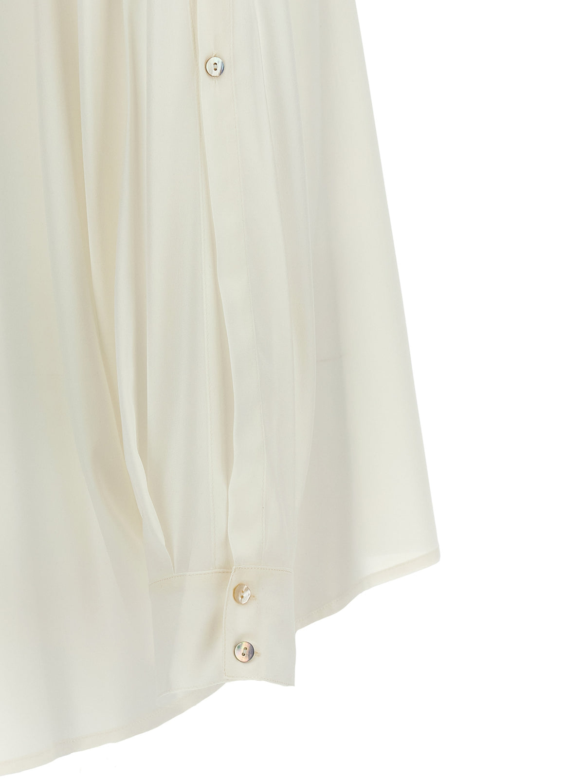 DI.LA3 PARI' Bonton White Silk Blouse