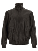 Blouson en cuir de veau noir Valentino Garavani
