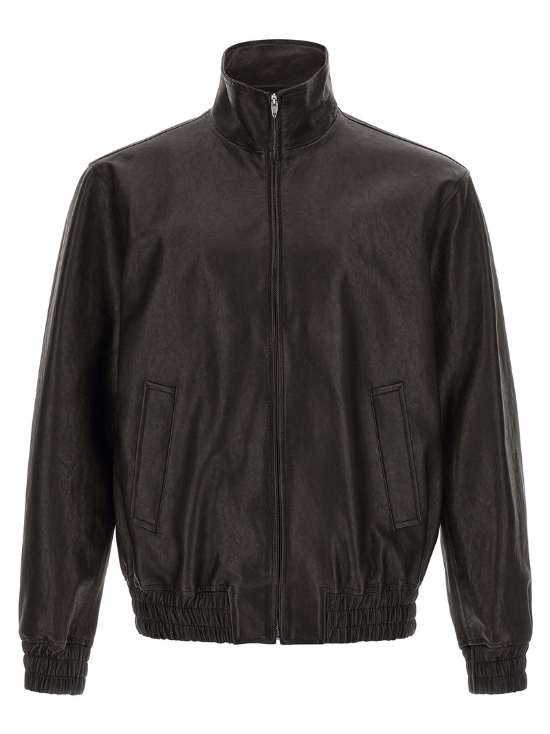 Blouson en cuir de veau noir Valentino Garavani
