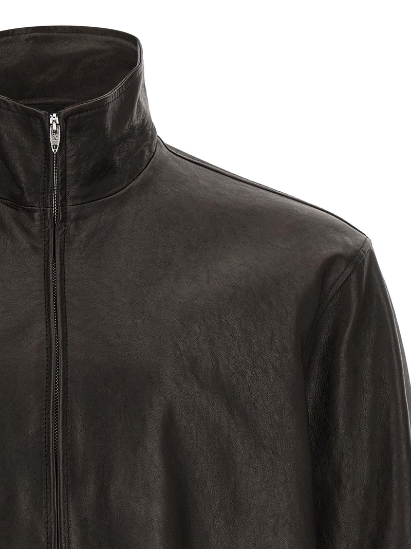 Blouson en cuir de veau noir Valentino Garavani