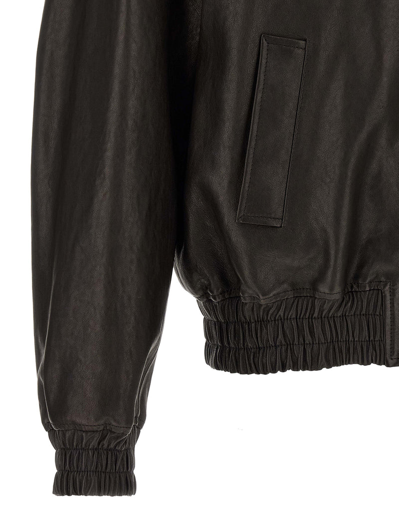 Blouson en cuir de veau noir Valentino Garavani