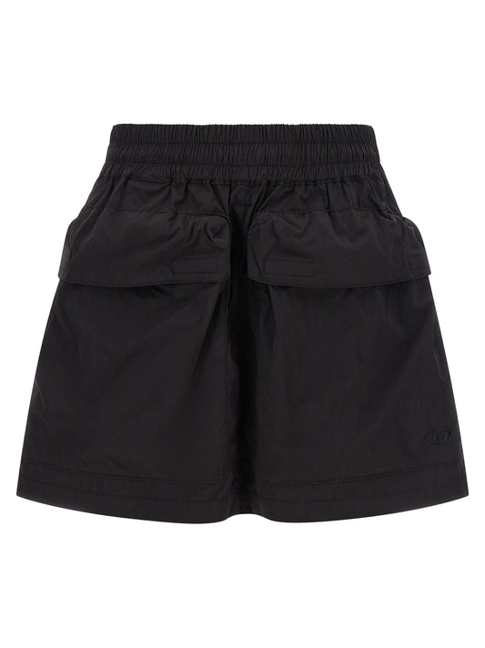 Jupe longue Diesel noire en polyamide