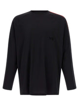 Y-3 Black Cotton T-Shirt - Oversized Gradient Stripes