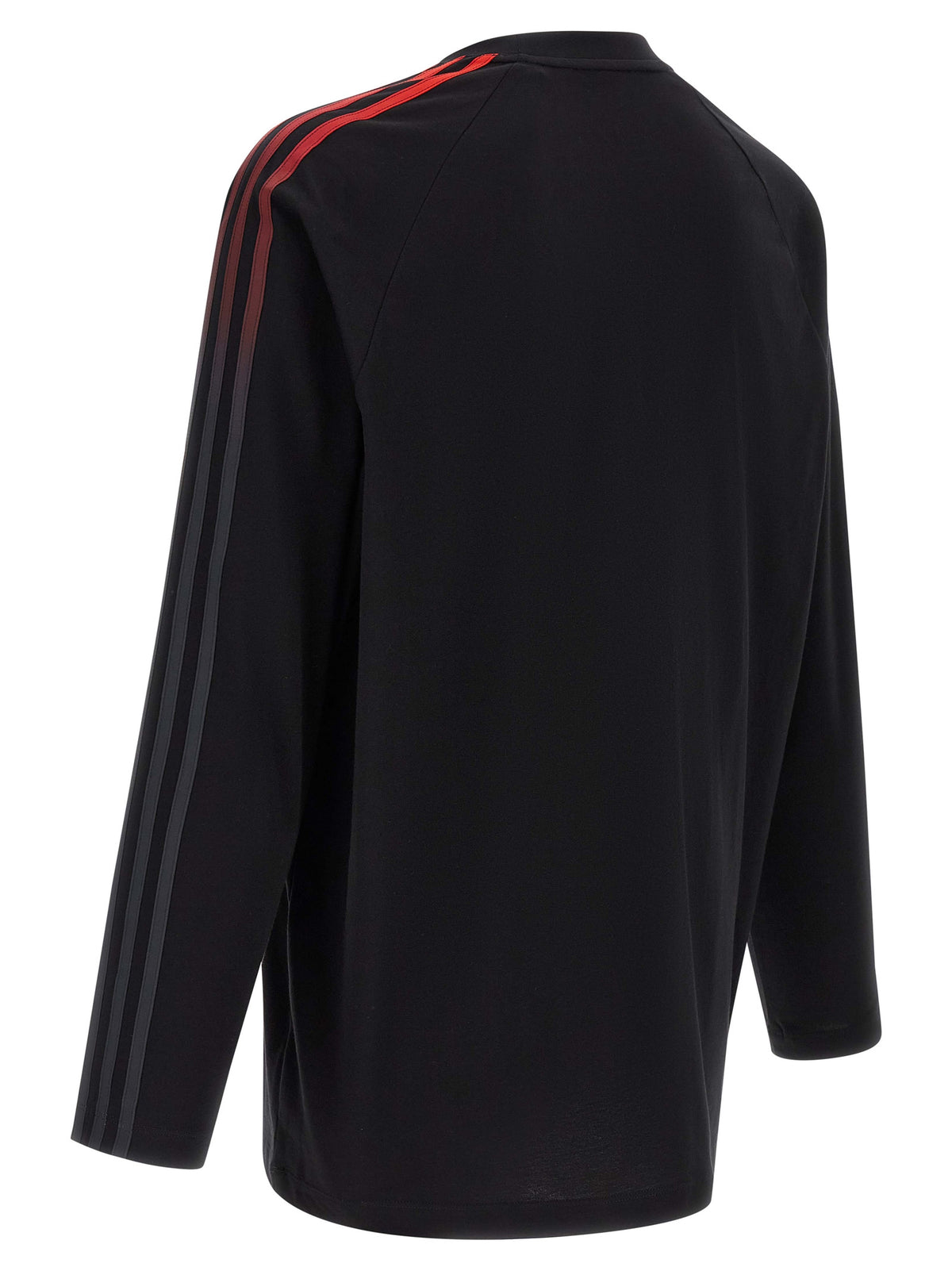 Y-3 Black Cotton T-Shirt - Oversized Gradient Stripes