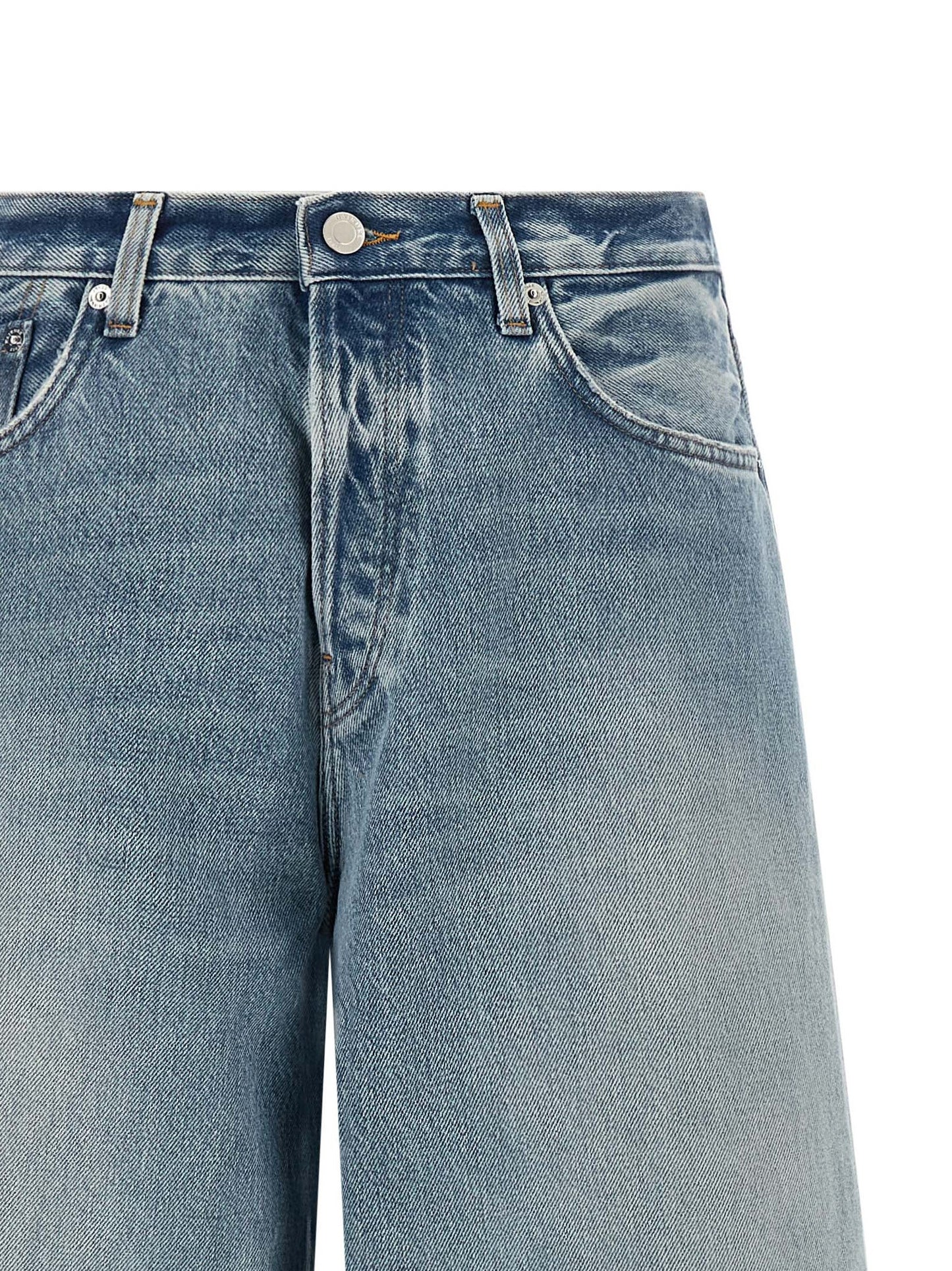 Haikure Blue Cotton Relaxed Fit Jeans