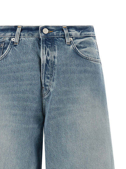 Haikure Blue Cotton Relaxed Fit Jeans
