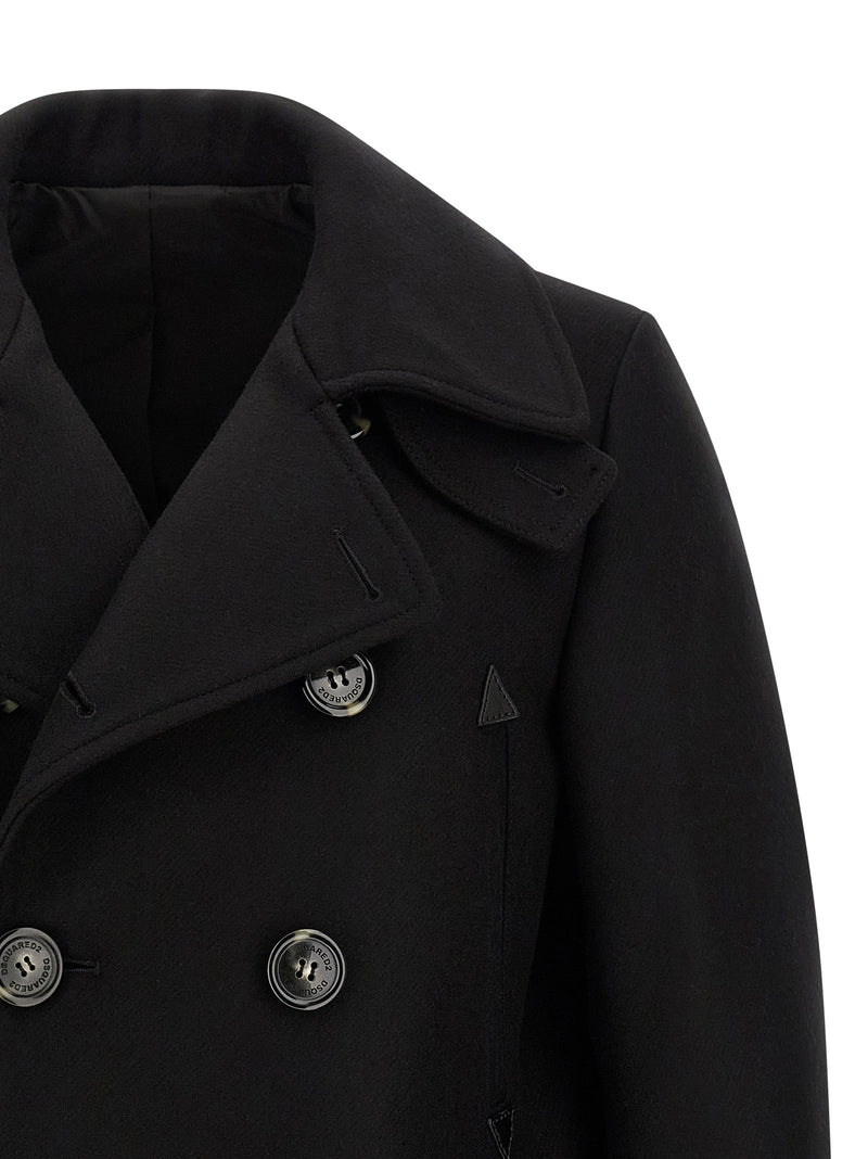 Manteau en Laine Noir Dsquared²
