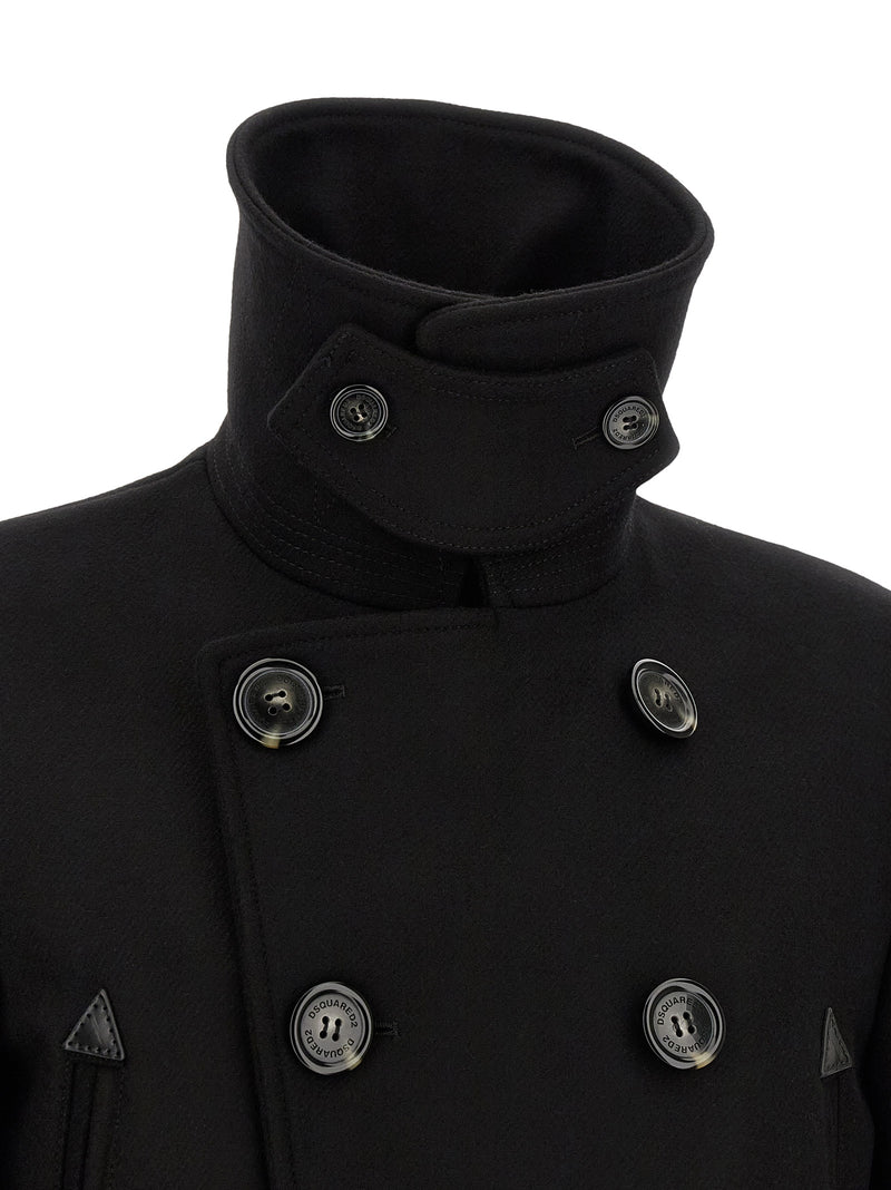 Manteau en Laine Noir Dsquared²