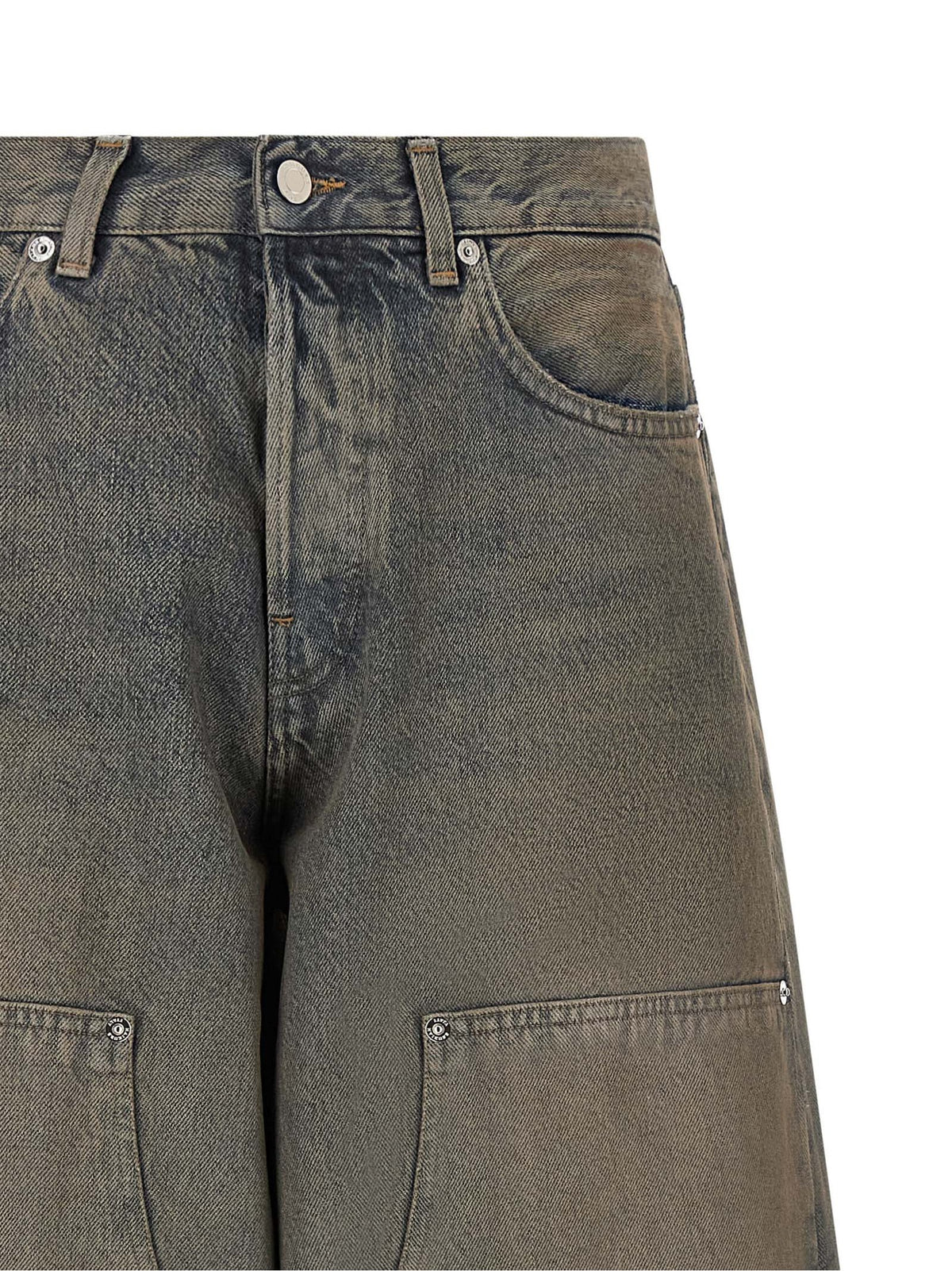 Haikure Blue Cotton Relaxed Fit Jeans