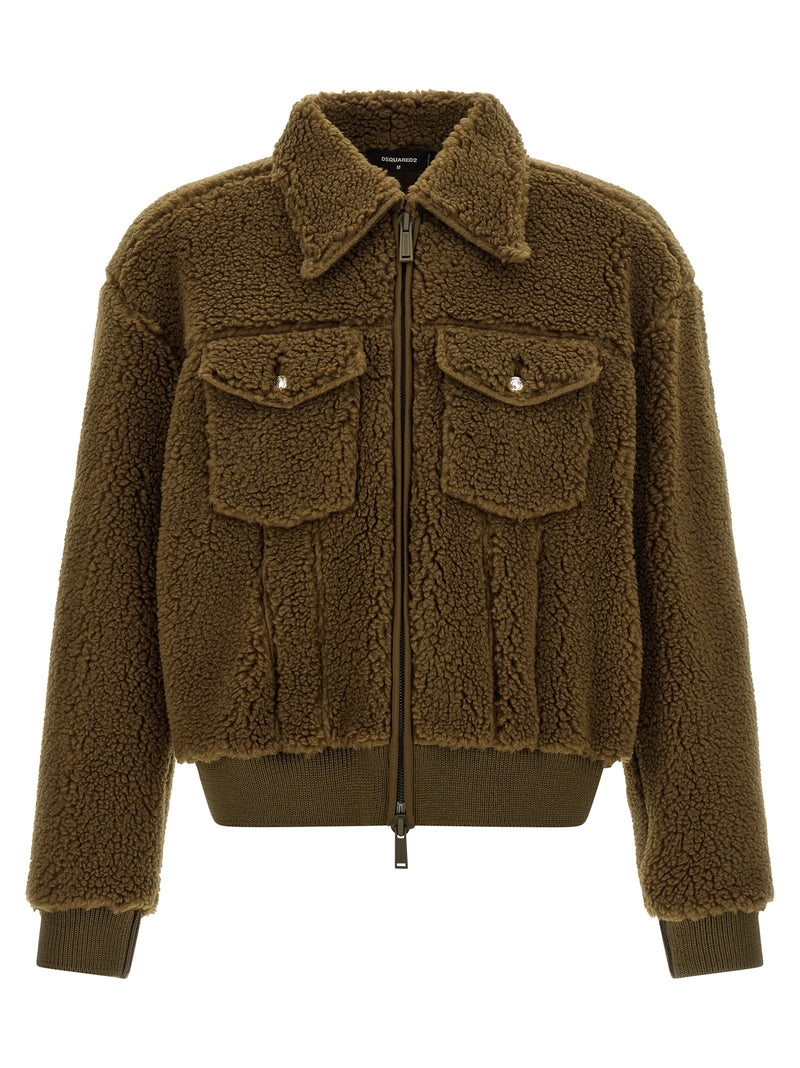 Dsquared² Blouson long en polyester marron