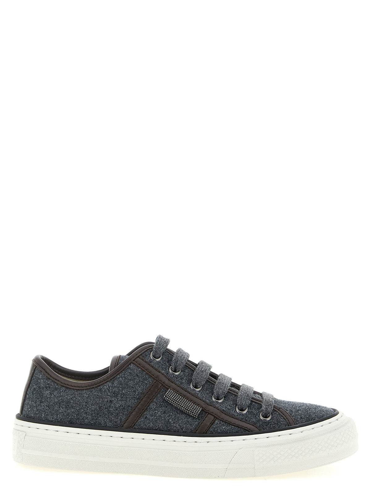 Baskets basses Brunello Cucinelli grises en laine vierge