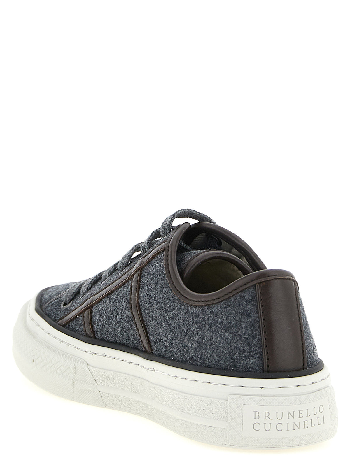Baskets basses Brunello Cucinelli grises en laine vierge