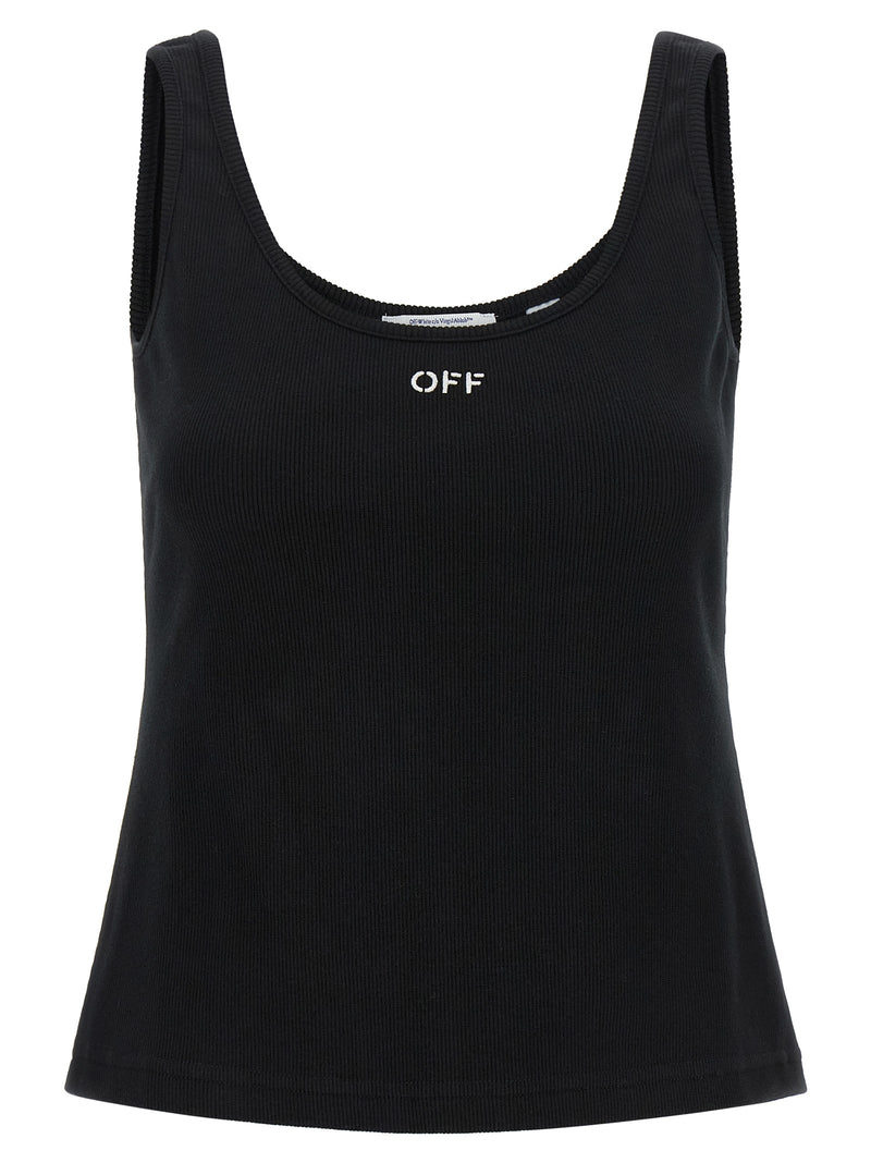 Off-White Black Cotton Tank Top - Off Stamp