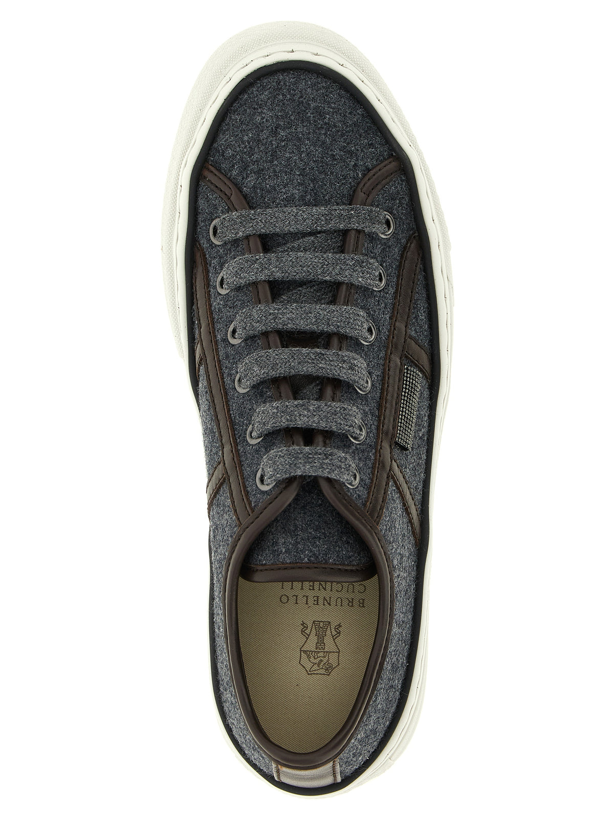 Baskets basses Brunello Cucinelli grises en laine vierge