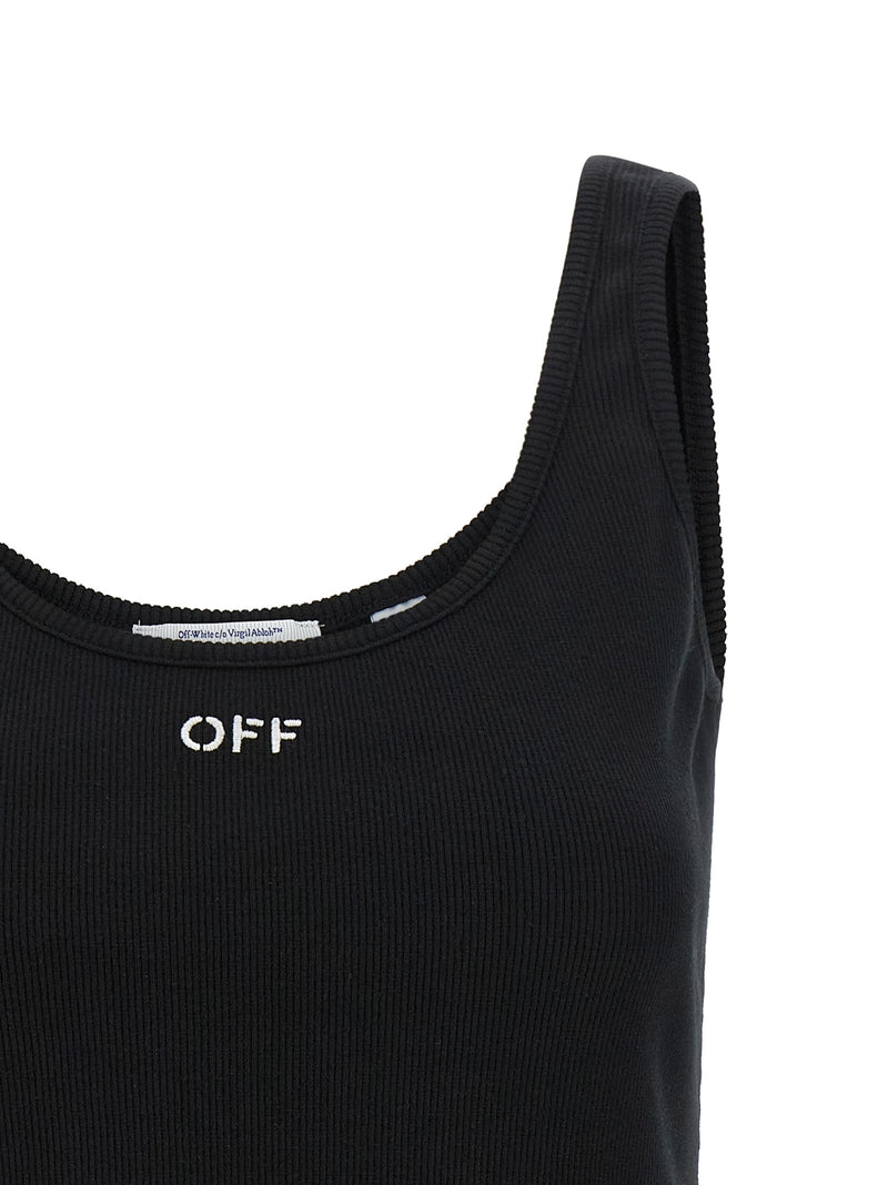 Off-White Black Cotton Tank Top - Off Stamp