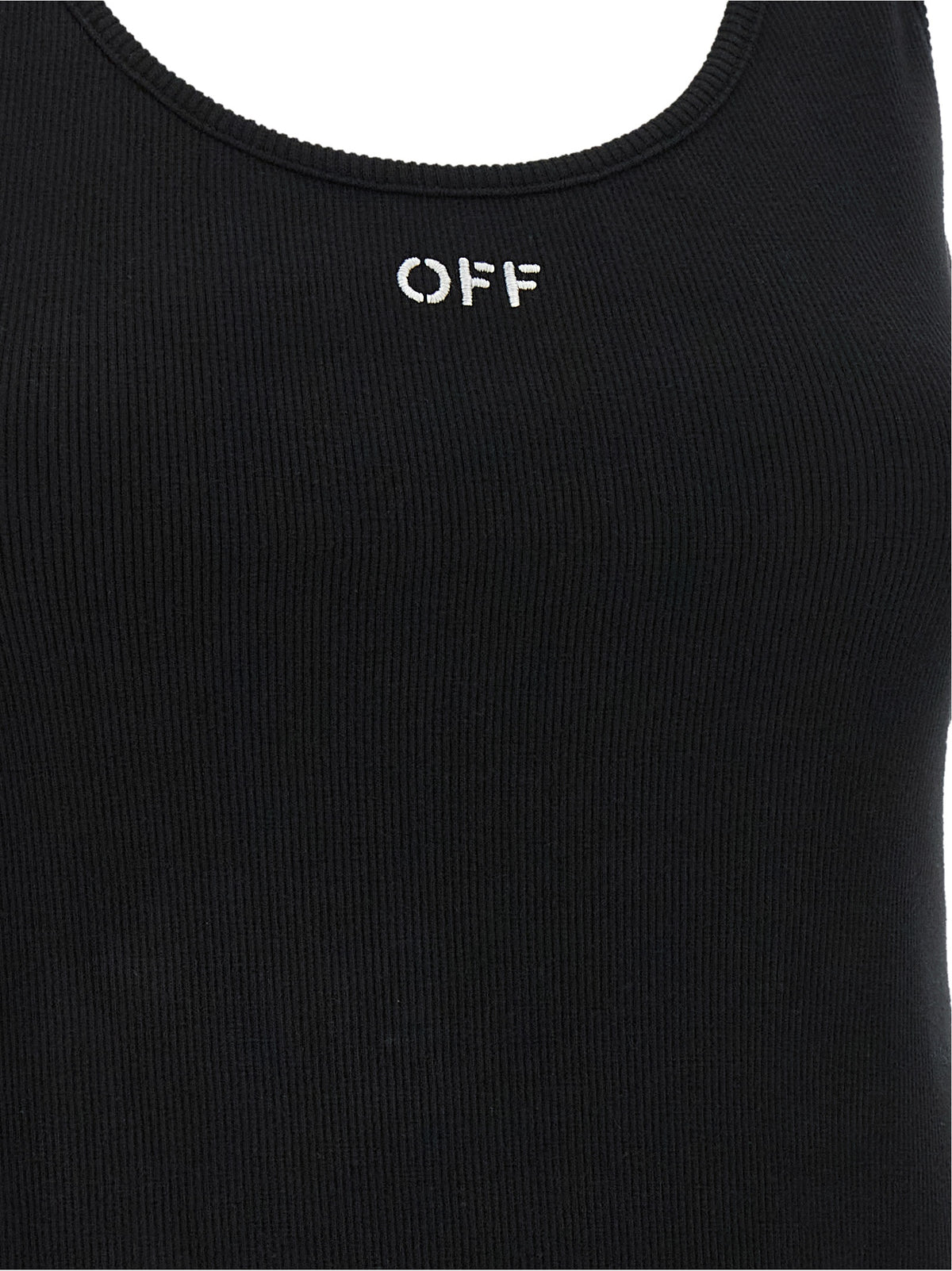 Off-White Black Cotton Tank Tops