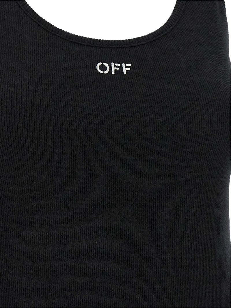 Off-White Black Cotton Tank Top - Off Stamp