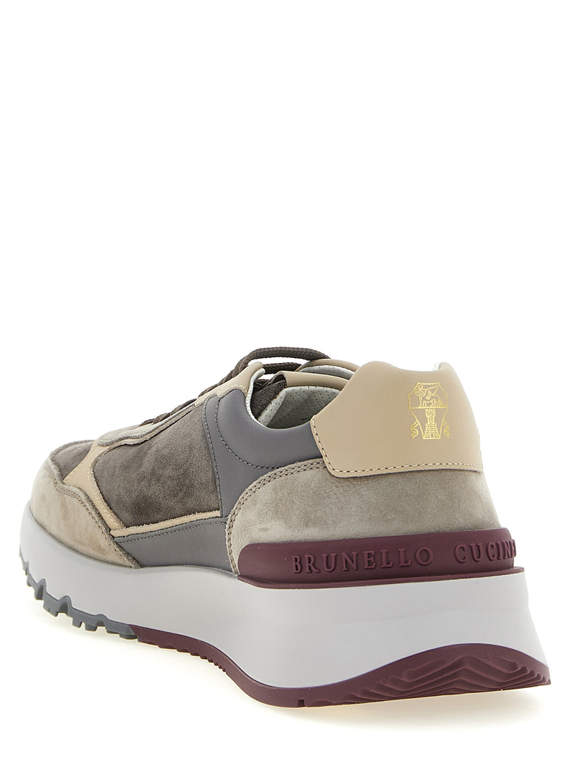 Baskets Athlétiques Brunello Cucinelli en Cuir de Veau Multicolore