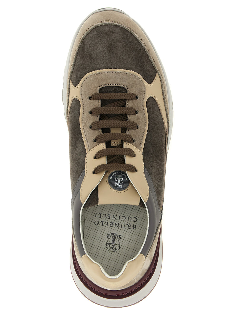 Baskets Athlétiques Brunello Cucinelli en Cuir de Veau Multicolore